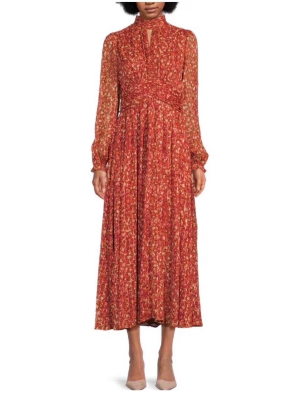 BCBGMaxAzria Red Multi-Print Maxi Dress